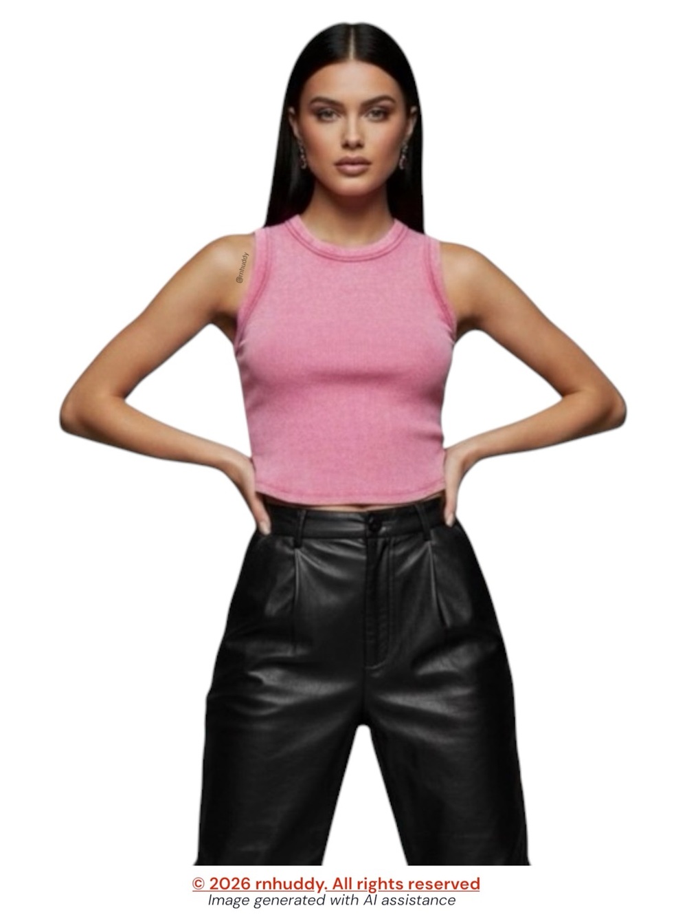 Lulus M acid washed pink ribbed tank top